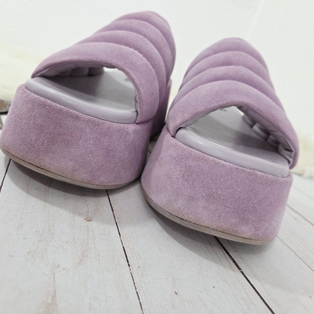 Free People Almost Paradise Flatform Sandals Orchid Purple Suede Pastel Size 37 - Picture 7 of 11